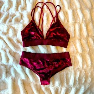 VS PINK Crushed Velvet Set